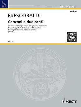 Girolamo Alessandro Frescobaldi Notenblätter Canzoni a due canti col basso continuo