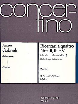 Andrea Gabrieli Notenblätter Ricercari a quattro