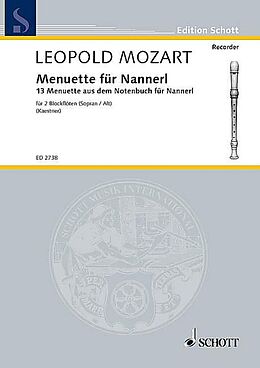 Leopold Mozart Notenblätter Menuette für Nannerl