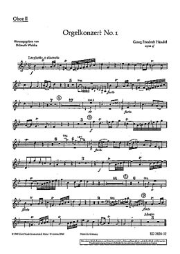 Georg Friedrich Händel Notenblätter Orgel-Konzert Nr. 1 g-Moll op. 4/1 HWV 289