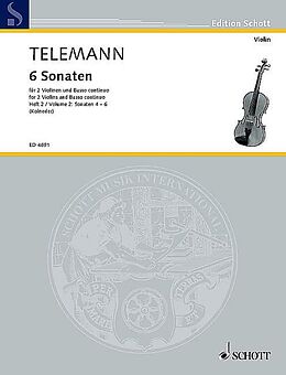 Georg Philipp Telemann Notenblätter 6 Sonaten Band 2 (Nr.4-6)