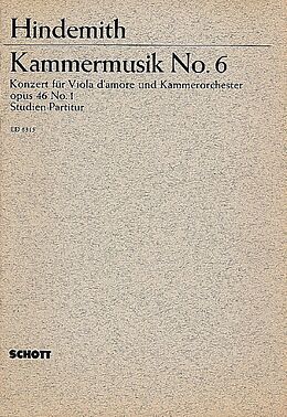 Paul Hindemith Notenblätter Kammermusik Nr. 6 op. 46/1