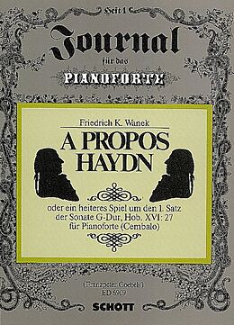 Friedrich K. Wanek Notenblätter A propos Haydn Hob. XVI27 Heft 4