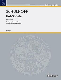 Erwin Schulhoff Notenblätter Hot-Sonate für Altsaxophon und Klavier