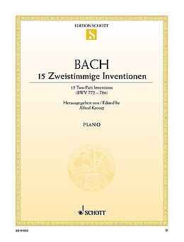Johann Sebastian Bach Notenblätter Zweistimmige Inventionen BWV772-786