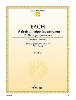 Johann Sebastian Bach Notenblätter 15 dreistimmige Inventionen BWV 787-801