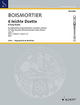 Joseph Bodin de Boismortier Notenblätter 6 leichte Duette op.17 Band 1 (Nr.1-3)