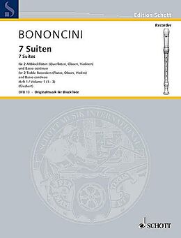 Giovanni Battista Bononcini Notenblätter 7 Suiten Band 1 (Nr.1-3)