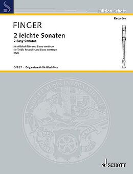 Gottfried Finger Notenblätter 2 leichte Sonaten
