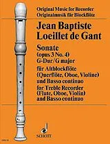 Jean Baptiste Loeillet de Gant Notenblätter Sonate G-Dur op.3,4