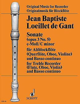 Jean Baptiste Loeillet de Gant Notenblätter Sonate op. 3
