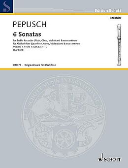 Johann Christoph Pepusch Notenblätter 6 Sonaten Band 1 (Nr.1-3)