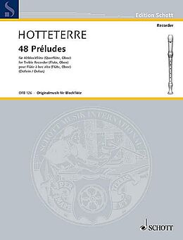 Jacques Martin Le Romain Hotteterre Notenblätter 48 Preludes in 24 Tonarten aus op.7