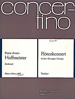 Franz Anton Hoffmeister Notenblätter Flötenkonzert D-Dur