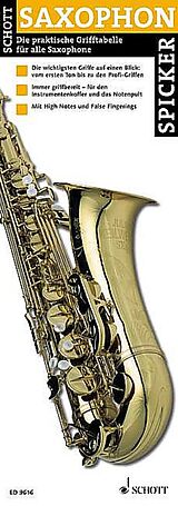  Notenblätter Saxophon-Spicker - Die praktische Grifftabelle