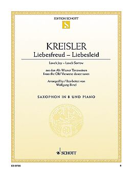 Fritz Kreisler Notenblätter Liebesfreud Liebesleid für Tenorsaxophon