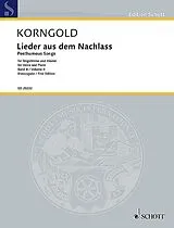 Erich Wolfgang Korngold Notenblätter Lieder aus dem Nachlass Band 2