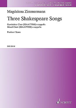 Magdalena Zimmermann Notenblätter 3 Shakespeare Songs
