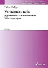 Heinz Holliger Notenblätter Variazioni su nulla