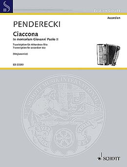 Krzysztof Penderecki Notenblätter Ciaccona