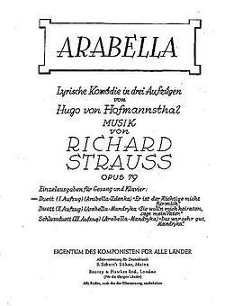 Richard Strauss Notenblätter Er ist der richtige nicht für mich (aus Arabella)