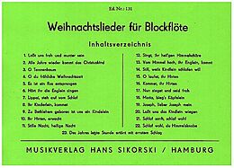 Karl Friedrich Abel Notenblätter Weihnachtslieder für Blockflöte