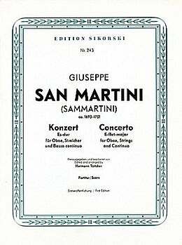 Giuseppe Sammartini Notenblätter Konzert Es-Dur für Oboe