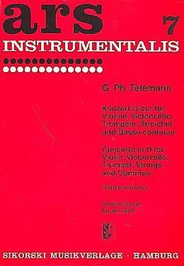 Georg Philipp Telemann Notenblätter Konzert D-Dur für Violine concertato