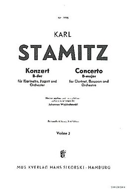 Karl Philipp Stamitz Notenblätter Konzert B-Dur für Klarinette