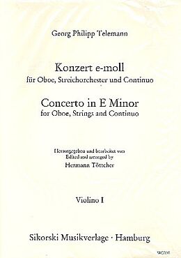 Georg Philipp Telemann Notenblätter Konzert e-Moll für Oboe