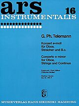 Georg Philipp Telemann Notenblätter Konzert e-Moll für Oboe, Streicher