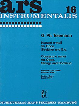 Georg Philipp Telemann Notenblätter Konzert e-Moll für Oboe, Streicher