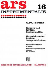 Georg Philipp Telemann Notenblätter Konzert e-Moll für Oboe, Streicher und Bc