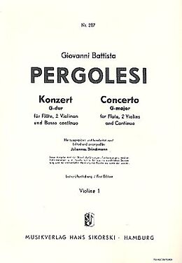 Giovanni Battista Pergolesi Notenblätter Konzert G-Dur für Flöte