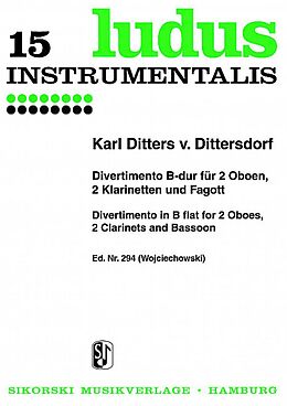 Karl Ditters von Dittersdorf Notenblätter Divertimento B-Dur für 2 Oboen