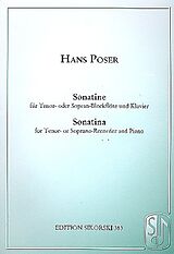 Hans Poser Notenblätter Sonatine op.36,3 für Tenorblockflöte