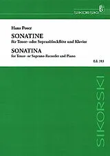 Hans Poser Notenblätter Sonatine op.36,3 für Tenorblockflöte