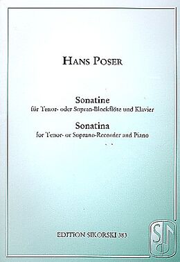 Hans Poser Notenblätter Sonatine op.36,3 für Tenorblockflöte