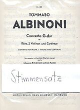 Tomaso Albinoni Notenblätter Konzert G-Dur für Flöte und