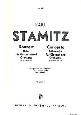 Karl Philipp Stamitz Notenblätter Konzert B-Dur Nr.10