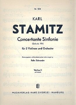 Karl Philipp Stamitz Notenblätter Konzertante Sinfonie D-Dur