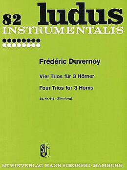 Jean Baptiste Duvernoy Notenblätter Vier Trios für 3 Hörner