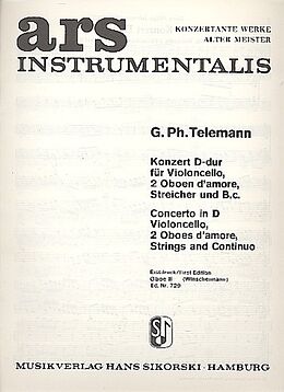 Georg Philipp Telemann Notenblätter Konzert D-Dur für Violoncello