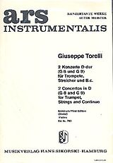 Giuseppe Torelli Notenblätter 2 Konzerte D-Dur G8 und G9 für