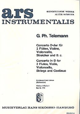 Georg Philipp Telemann Notenblätter Concerto D-Dur für 2 Flöten
