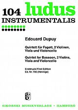 Édouard Dupuy Notenblätter Quintett für Fagott und