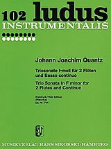 Johann Joachim Quantz Notenblätter Triosonate f-Moll für 2 Flöten