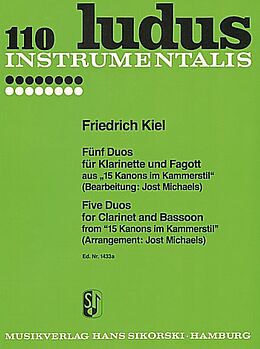 Friedrich Kiel Notenblätter 5 Duos aus 15 Kanons im Kammerstil