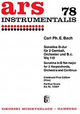 Carl Philipp Emanuel Bach Notenblätter Sonatina B-Dur Wq110 für 2 Cembali