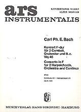 Carl Philipp Emanuel Bach Notenblätter Konzert F-Dur WQ46 für 2 Cembali